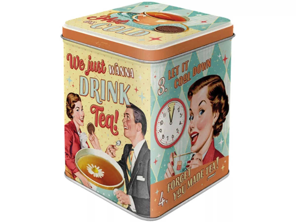 Teedose -Nostalgic Art- Tea & Cookies Together, 7,5 × 7,5× 9,5cm