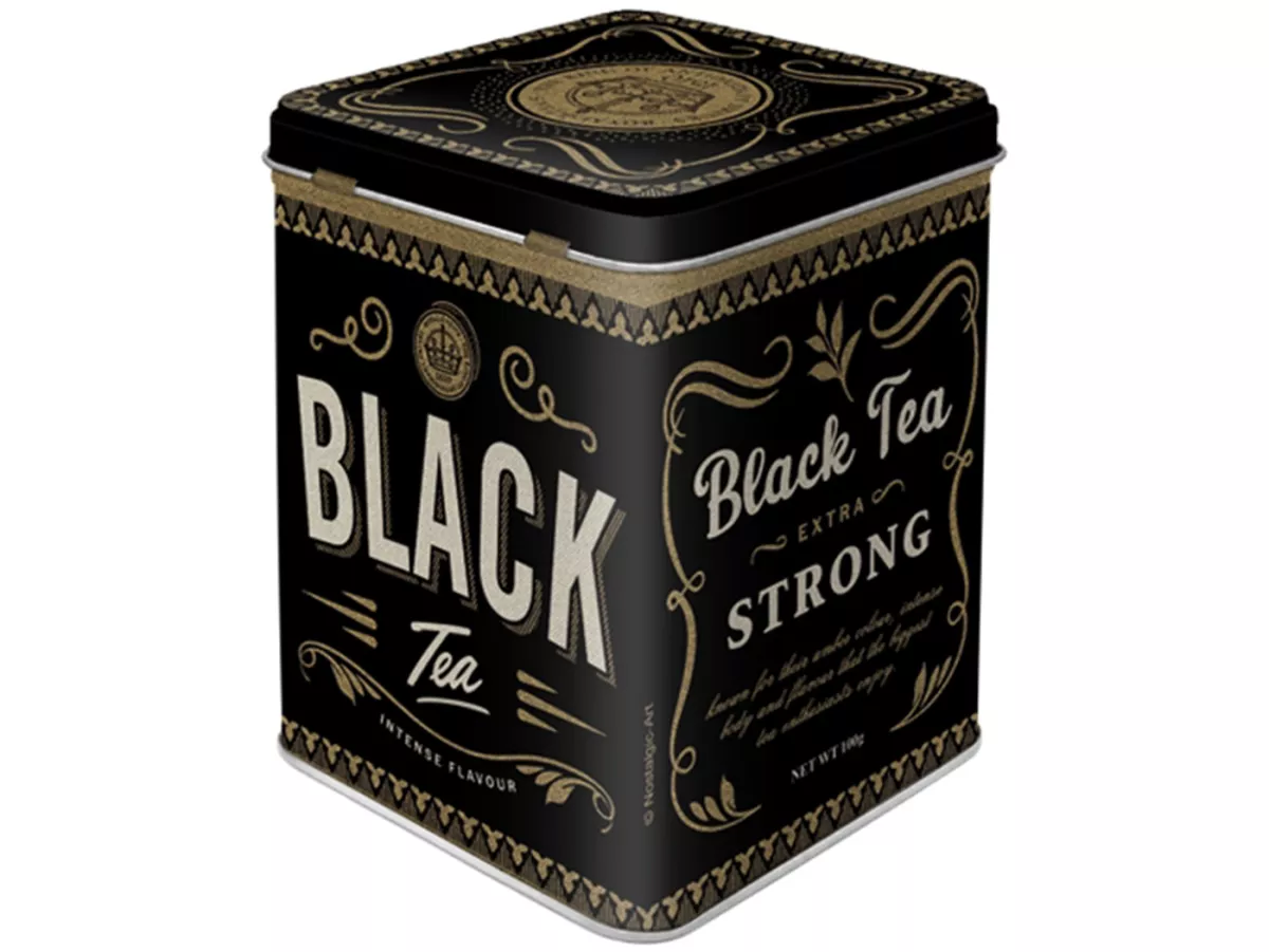 Tehållare -Nostalgisk konst- Svart te, 7,5 × 7,5× 9,5cm