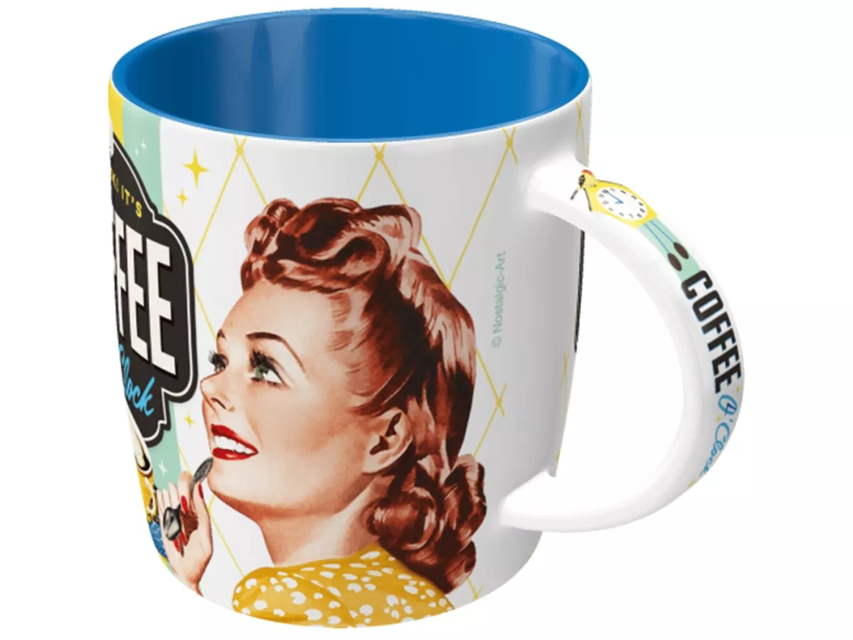 Taza - Coffee Mug -Nostalgic Art- Coffee O' Clock, Ø=85mm x 90mm, 340ml