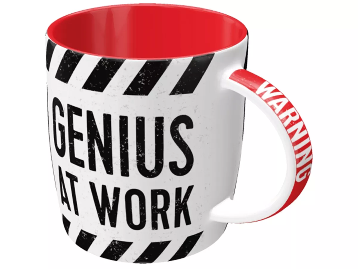 Tasse - Kaffeebecher -Nostalgic Art- Genius at Work, Ø=85mm x 90mm, 340ml