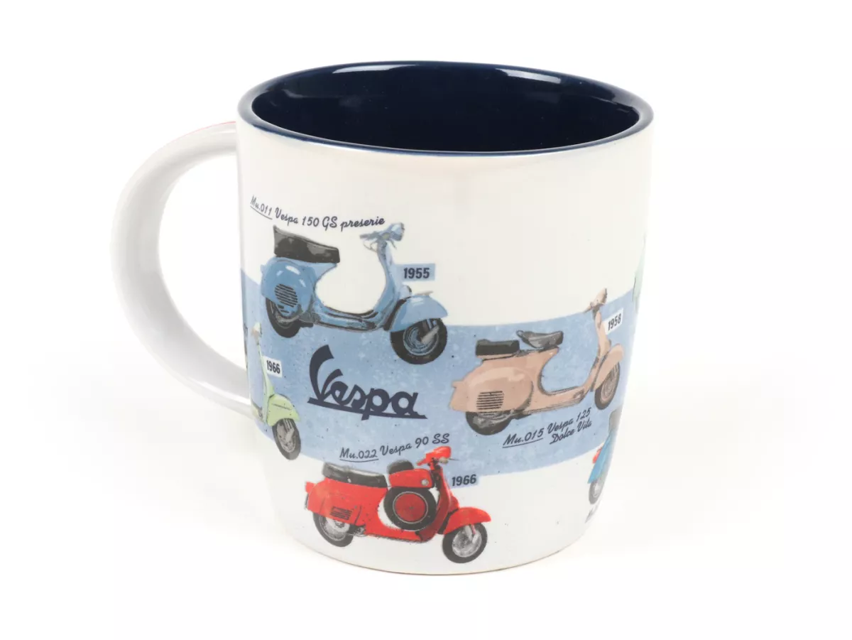 Mugg - Kaffemugg -Nostalgisk konst- Vespa En liten bil på två hjul, Ø=85mm x 90mm, 340ml