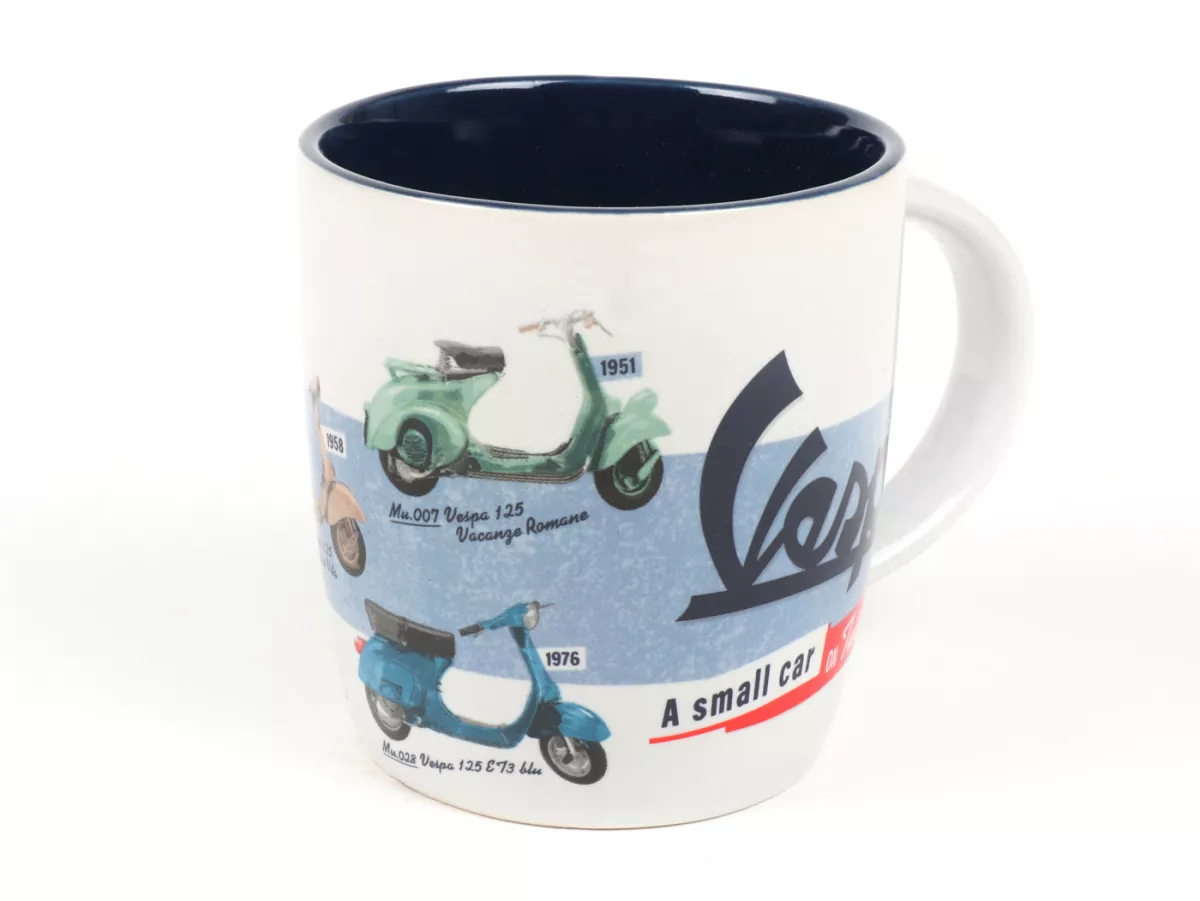 Mugg - Kaffemugg -Nostalgisk konst- Vespa En liten bil på två hjul, Ø=85mm x 90mm, 340ml