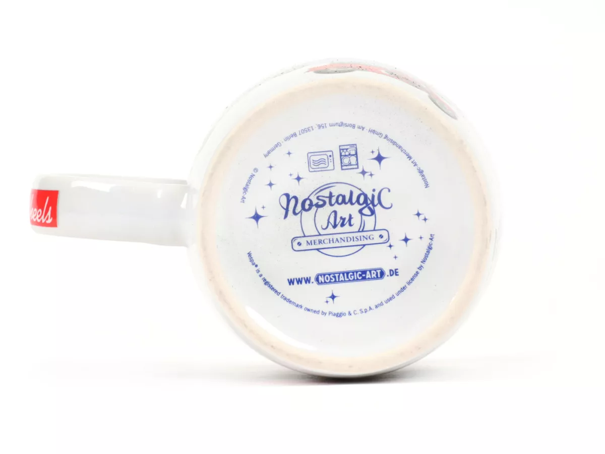 Mugg - Kaffemugg -Nostalgisk konst- Vespa En liten bil på två hjul, Ø=85mm x 90mm, 340ml