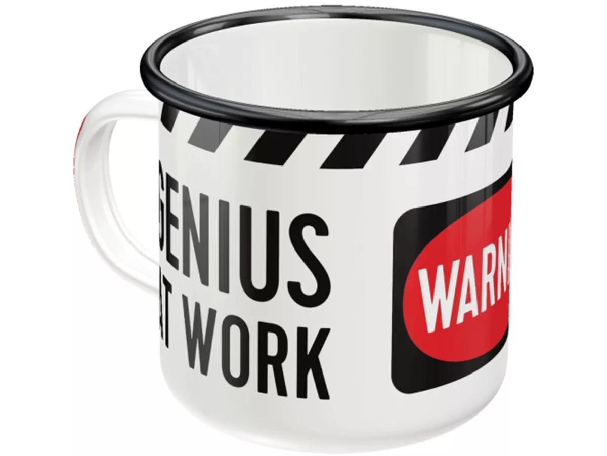 Tasse - Emaille-Becher -Nostalgic Art- Genius At Work, Ø=8cm x 8cm, 360ml