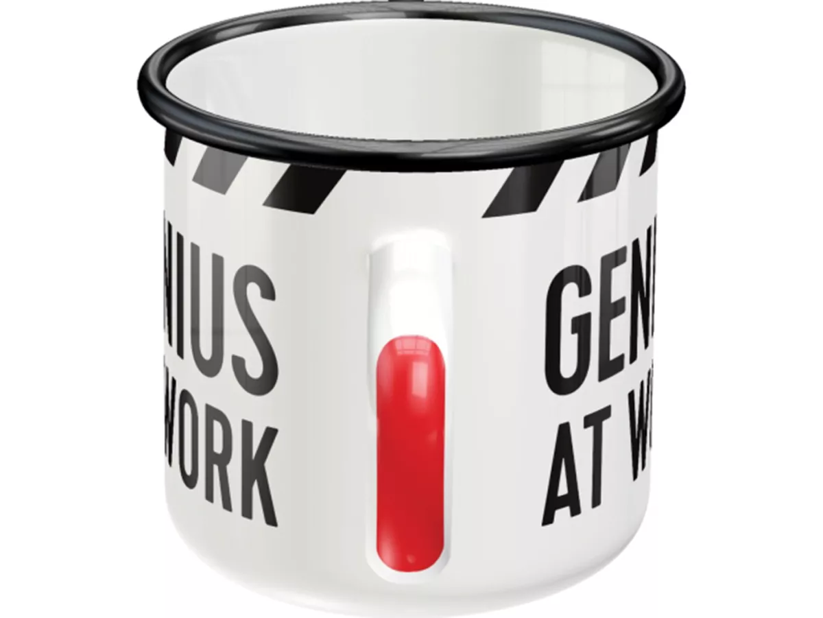 Tasse - Emaille-Becher -Nostalgic Art- Genius At Work, Ø=8cm x 8cm, 360ml