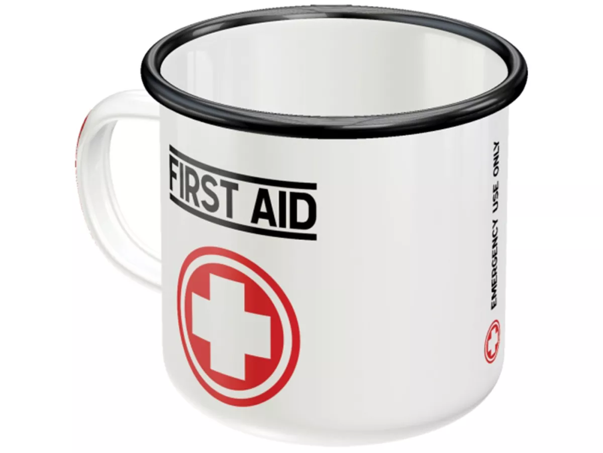 Mug - Emaille -Nostalgic Art- First Aid, Ø=8cm x 8cm, 360ml