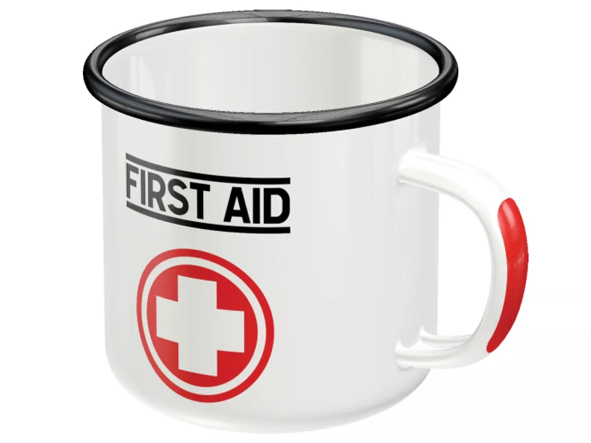 Mug - Emaille -Nostalgic Art- First Aid, Ø=8cm x 8cm, 360ml