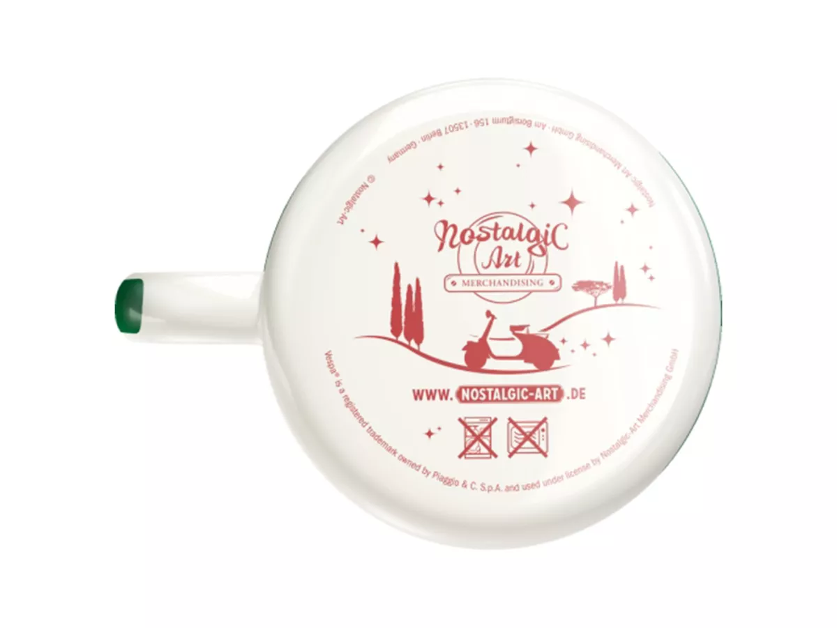 Taza - Taza esmaltada -Arte nostálgico- Vespa, Leyenda Italiana, Ø=8cm x 8cm, 360ml