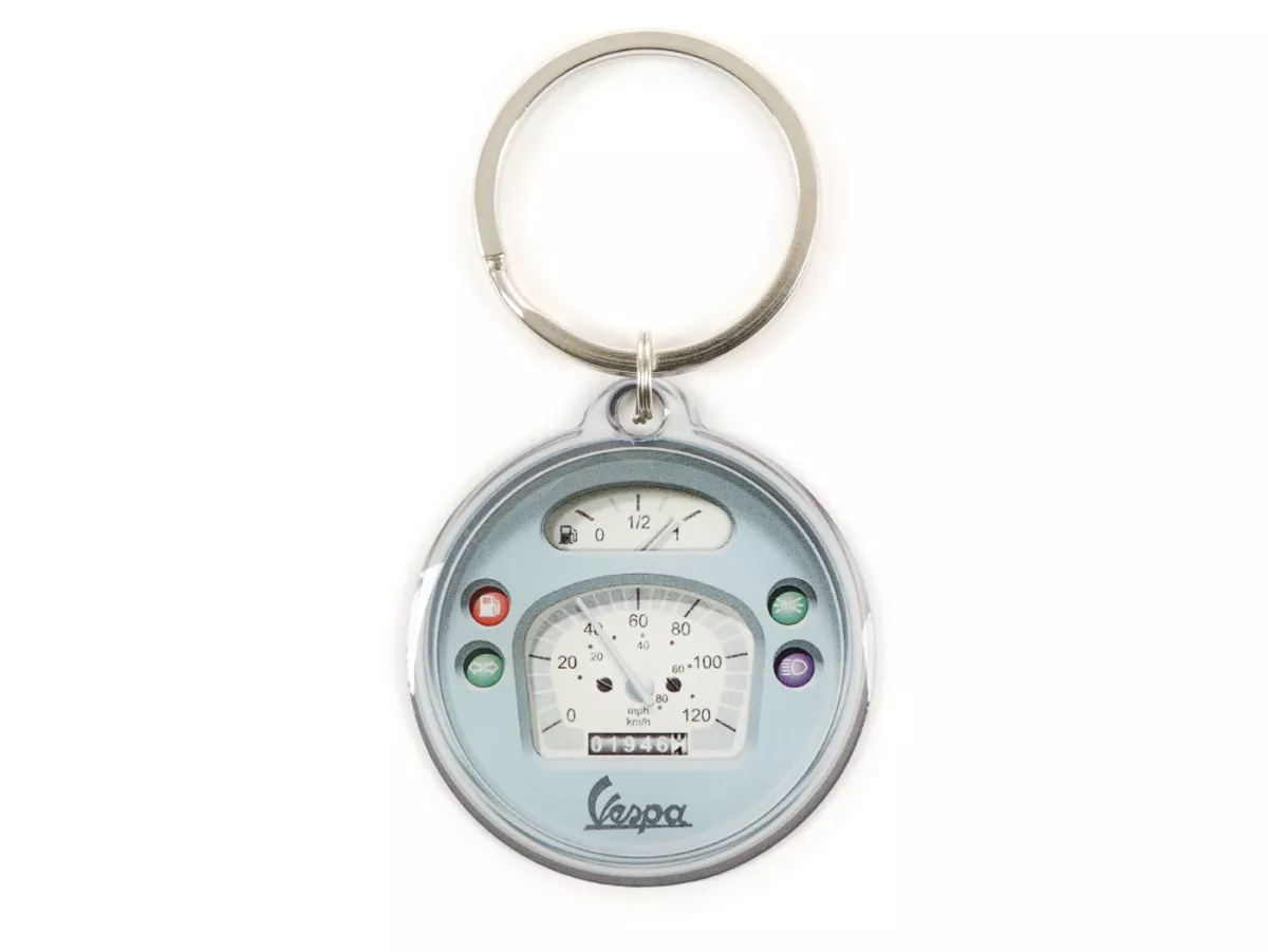 Key ring -VESPA Speedo Ø=40mm- round