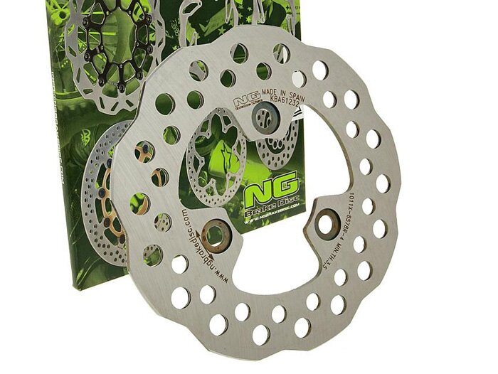Rem cakram -NG Wavy Ø180x58x4mm- TNG Volare 150 GS Low Boy belakang, TNG Znen 150 GS belakang, Motor Union Maxi 125 (1999) depan kanan, Motor Union Maxi / Midi 150 (1999) depan kanan, Kymco Mxer 50 ATV (2002-2003) belakang tengah, Kymco Mxer 125 ATV (2002
