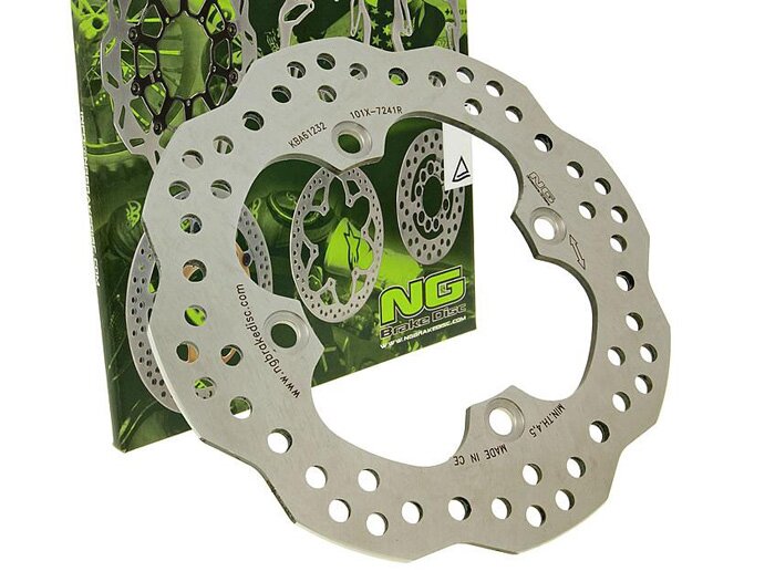Disco freno -NG Wavy Ø220x105x5mm- Honda CB 400 N (1982-1988) posteriore destro, Honda CBR 250 MC17 (1987) posteriore destro, Honda VFR 400 R NC24 (1987-1988) posteriore destro, Honda Dominator NX 650 (1988-1992) posteriore destro, Honda CB 400 (1989-1991