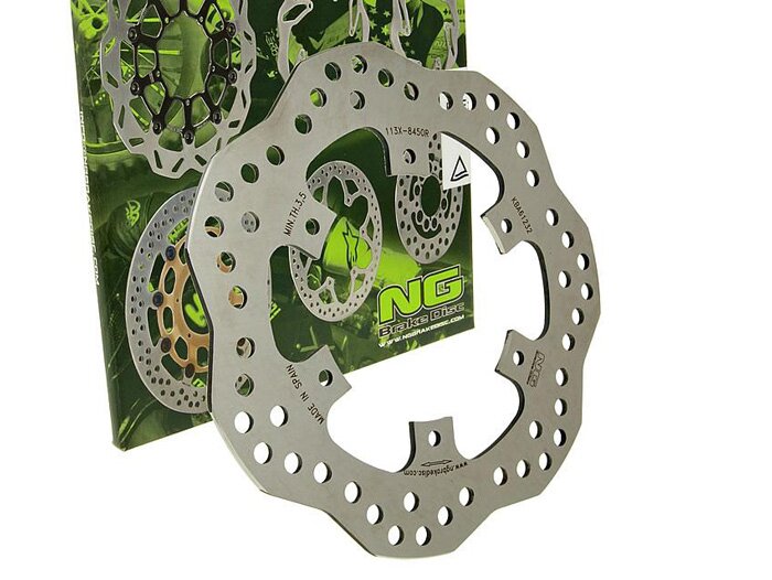Brake disc -NG Wavy Ø220x105x4mm- Piaggio Liberty 50 Le (1997-2002) front lhs, Piaggio Liberty 50 2-stroke (1997-2009) front lhs, Piaggio Liberty 125 2-stroke (1997-2011) front lhs, Piaggio Liberty 150 / Liberty 150 4-stroke  (2000-2003) front lhs, Piaggi