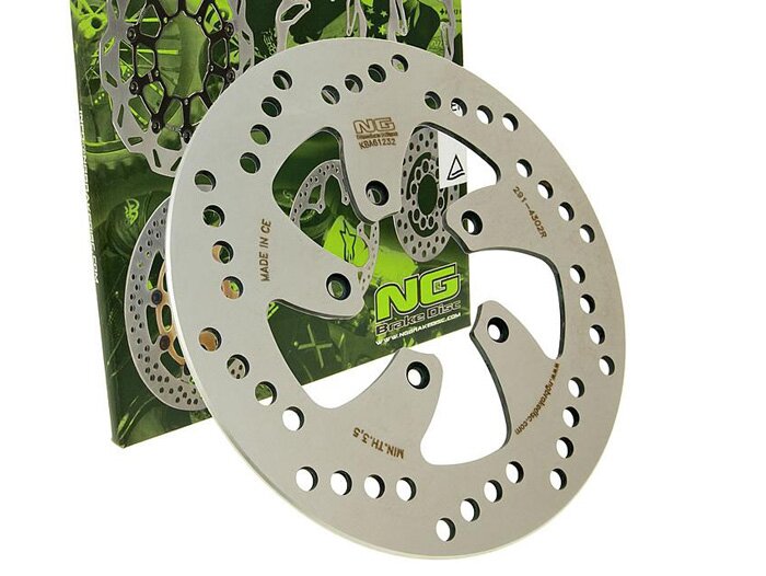 Bromsskiva -NG Ø220x60x4mm- Aprilia Scarabeo 50 Bright / De-Luxe (1997) fram vänster, Aprilia Scarabeo 125 GT (1999) bak vänster, Aprilia Scarabeo 200 GT (2001-2004) bak vänster, Renault Fulltime 125 / Kouranos 125 (2003) fram vänster, Renault Fulltime