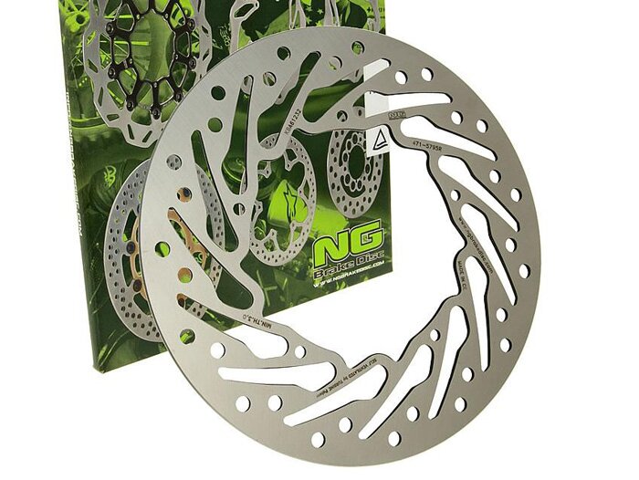 Disco freno -NG Ø245x125x3,5mm- Derbi GP 1 50 (2005) anteriore sinistro, Derbi GP 1 250 (2005-2006) anteriore sinistro/destro, Derbi GP 1 125 (2005-2007) anteriore sinistro, Derbi GP 1 50 Racing (2006) anteriore sinistro, Derbi GPX 1 50 (2006) anteriore s