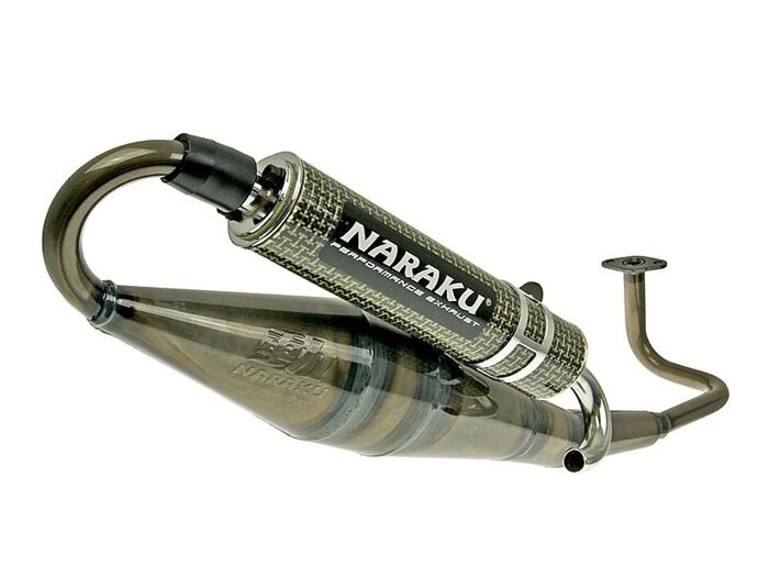 exhaust -NARAKU- crossover clear coating/yellow-carbon for GY6 139QMB/QMA