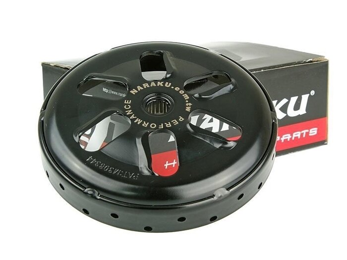 Koppelingshuis -NARAKU- R-Vent 107mm voor Piaggio, Vespa, Gilera, Peugeot, Kymco, SYM, GY6
