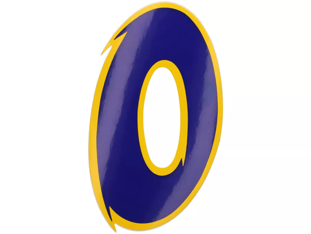 Sticker -NUMBER- 0 - blue/yellow