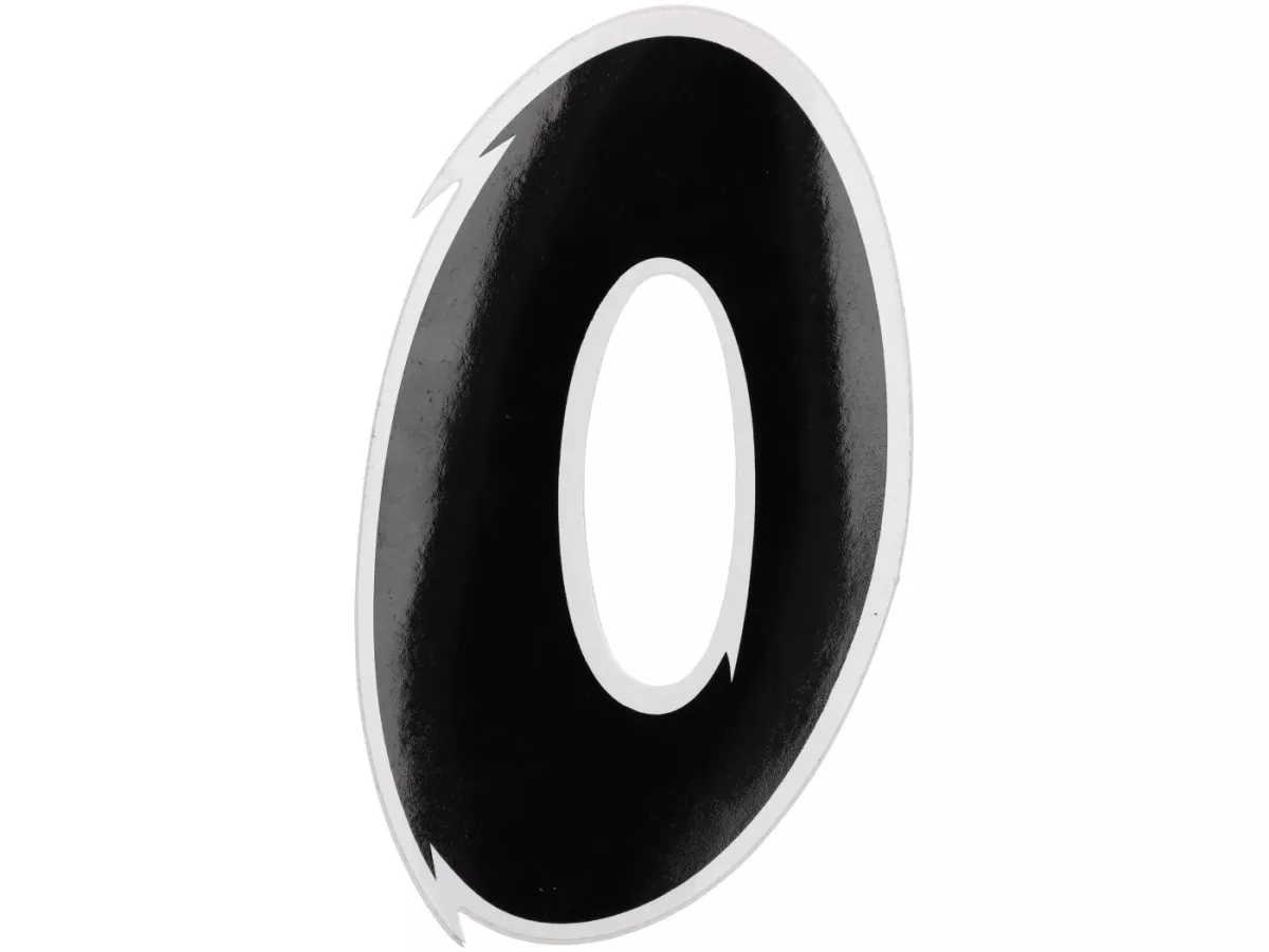 Autocollant -NUMÉRO- 0 - noir/blanc