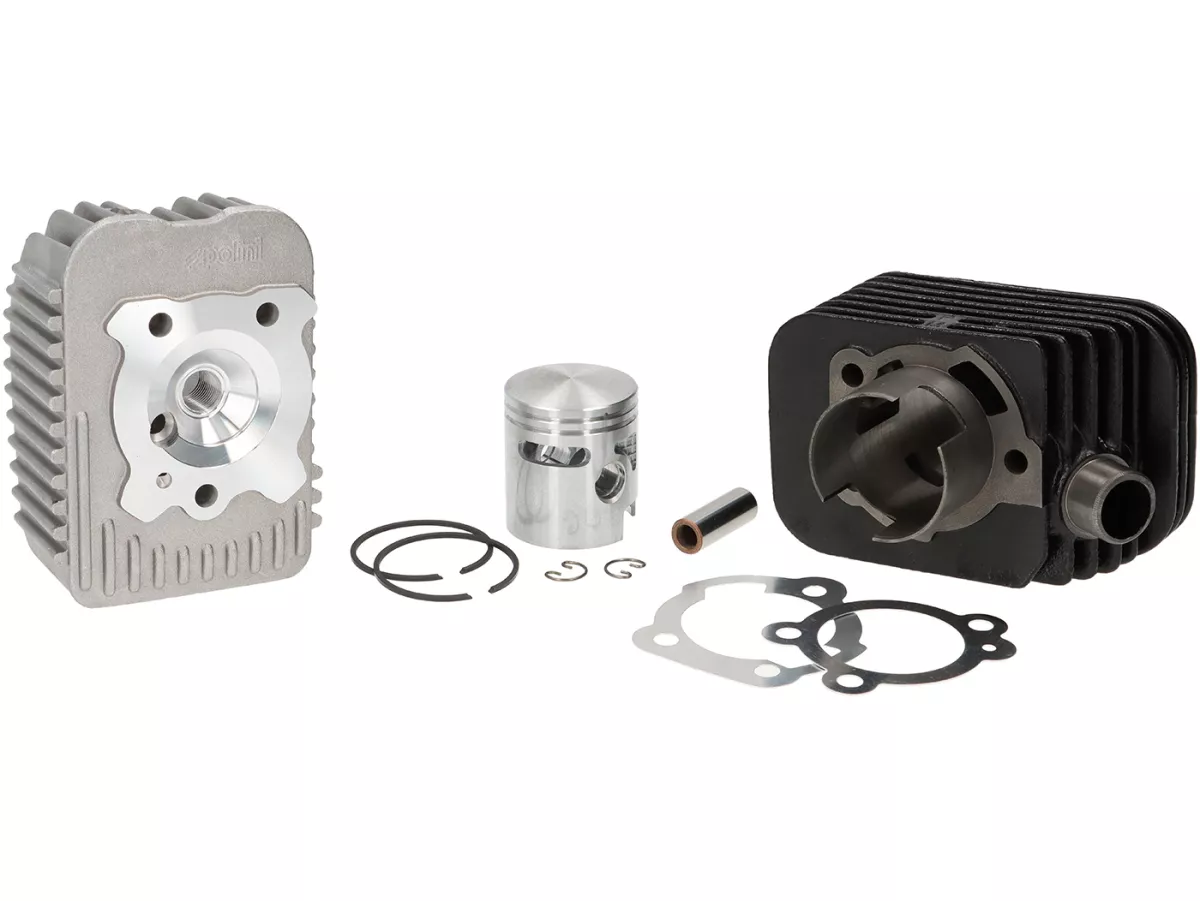 Cylinder -POLINI 63 cc Racing Ø43mm- Piaggio Ciao, Bravo, Boxer (gudgeon pin = Ø 12mm)