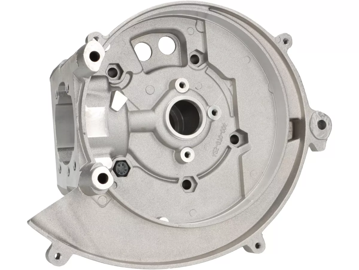 Engine housing -POLINI- 4P - Speedengine - elect. ignition - Piaggio Ciao, Boss, Boxer, SI, Grillo, Bravo, Superbravo - 4 studs, side intake