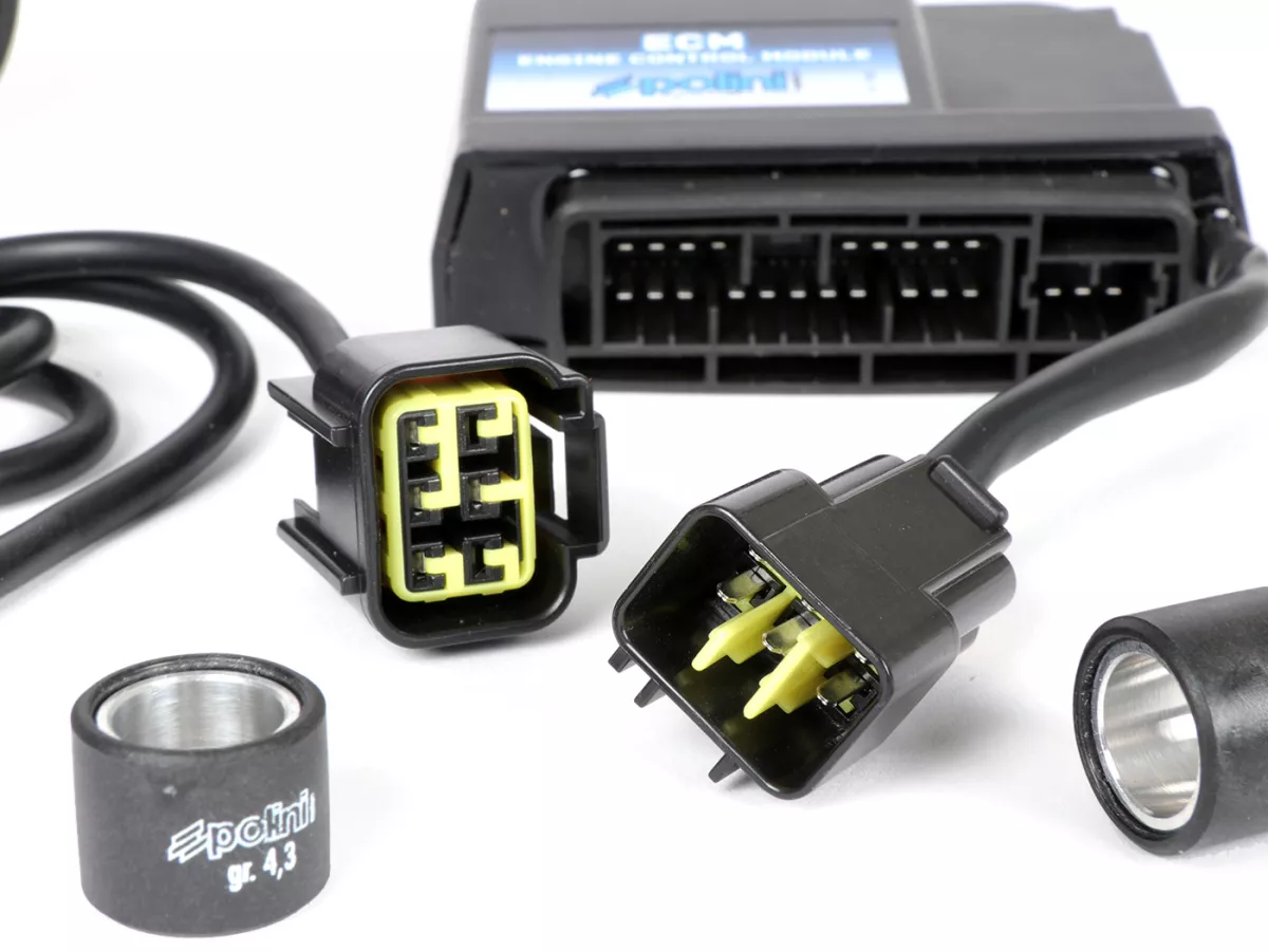 CDI -POLINI ECM- Piaggio 50 ccm 4-takt (3-kleppen) - Vespa Primavera 50 3V iGet (Euro4) (CA03M), Sprint 50 iGet (Euro4) (CA01M), Piaggio Liberty 50 iGet (Euro4) (CA11M), Zip 50 IGET (CA21M)