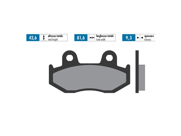 Remblokken -POLINI Gesinterd 81,8x42,3mm- HONDA @ 125cc 2000 (v), @ 150cc 2000 (v), Dylan 125cc 2002 (v), Dylan 150cc 2002 (v), FTR 223cc 2000-2002 (v), Fusion 250cc 1990 (v), SH 125cc 2001-2004 (v), SH 125i 2005 (v), SH 150cc 2001-2004 (v), SH 15