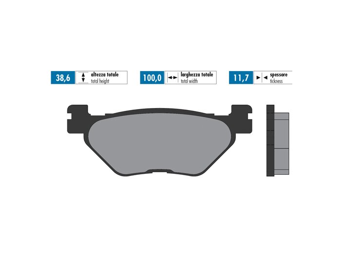 Pastiglie freno -POLINI Sinterizzate 100.0x38.6mm- Yamaha T-Max 500 Carb.