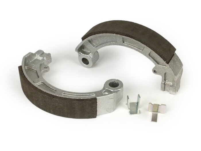 Mâchoires de frein -POLINI Ø=150x24mm- VESPA PX (av./ar.), PK (av./ar.), T5 125cc (av./ar.), Rally180 (VSD1T), Rally200 (VSE1T) (ar.), Sprint (ar.), TS125 (VNL3T) (ar.), GT125 (VNL2T) (ar.), GTR125 (VNL2T) (ar.), GL150 (VLA1T) (ar.), SS180 (ar.), GS160 (a