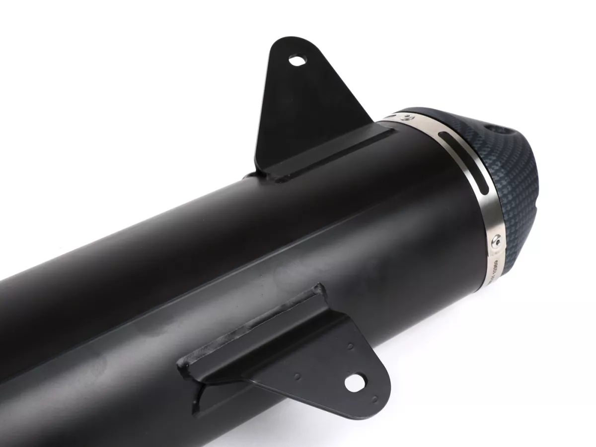 Auspuff -POLINI, slip on- Vespa GTS 300ie SUPER (ZAPMA33) - (Euro 4, 2016-) - Aluminium (schwarz) - mit Katalysator