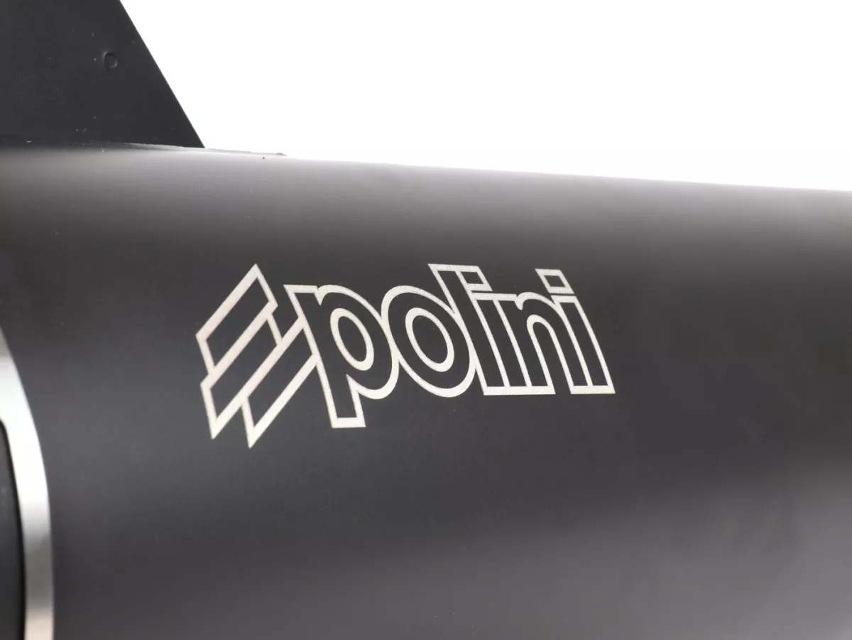 Auspuff -POLINI, slip on- Vespa GTS 300ie SUPER (ZAPMA33) - (Euro 4, 2016-) - Aluminium (schwarz) - mit Katalysator