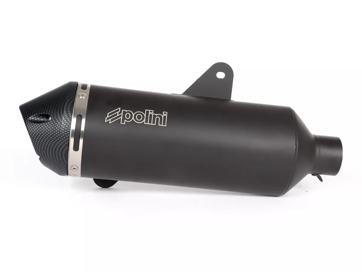 Tubo de escape -POLINI- sistema completo - Vespa GTS 125 (ZAPMA31 / ZAPMA32) - (Euro 4, 2016-) - Aluminio (negro) - sin catalizador