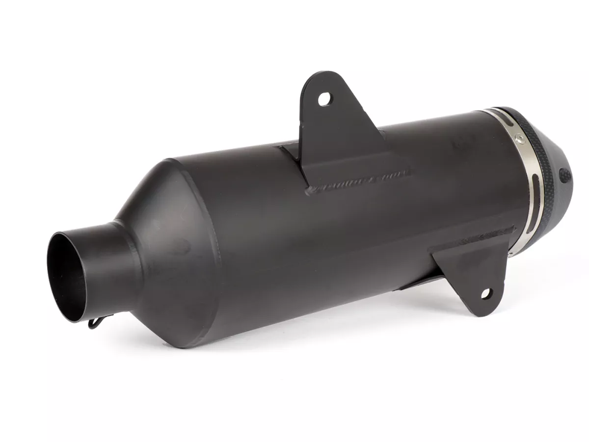 Tubo de escape -POLINI- sistema completo - Vespa GTS 125 (ZAPMA31 / ZAPMA32) - (Euro 4, 2016-) - Aluminio (negro) - sin catalizador