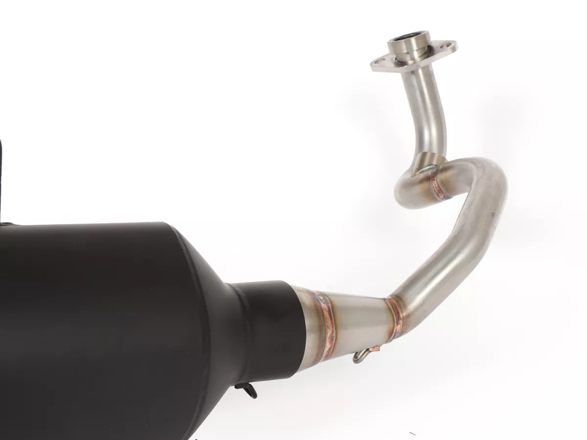 Tubo de escape -POLINI- sistema completo - Vespa GTS 125 (ZAPMA31 / ZAPMA32) - (Euro 4, 2016-) - Aluminio (negro) - sin catalizador
