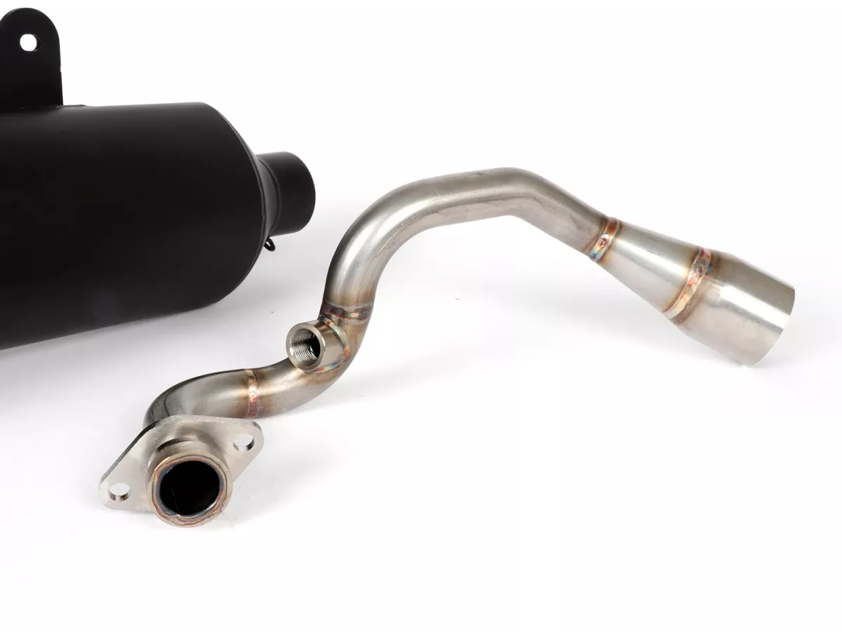 Tubo de escape -POLINI- sistema completo - Vespa GTS 125 (ZAPMA31 / ZAPMA32) - (Euro 4, 2016-) - Aluminio (negro) - sin catalizador