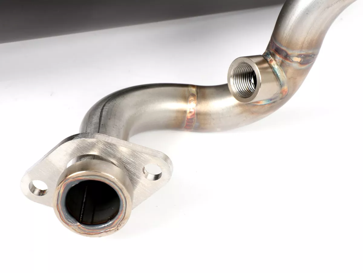 Tubo de escape -POLINI- sistema completo - Vespa GTS 125 (ZAPMA31 / ZAPMA32) - (Euro 4, 2016-) - Aluminio (negro) - sin catalizador
