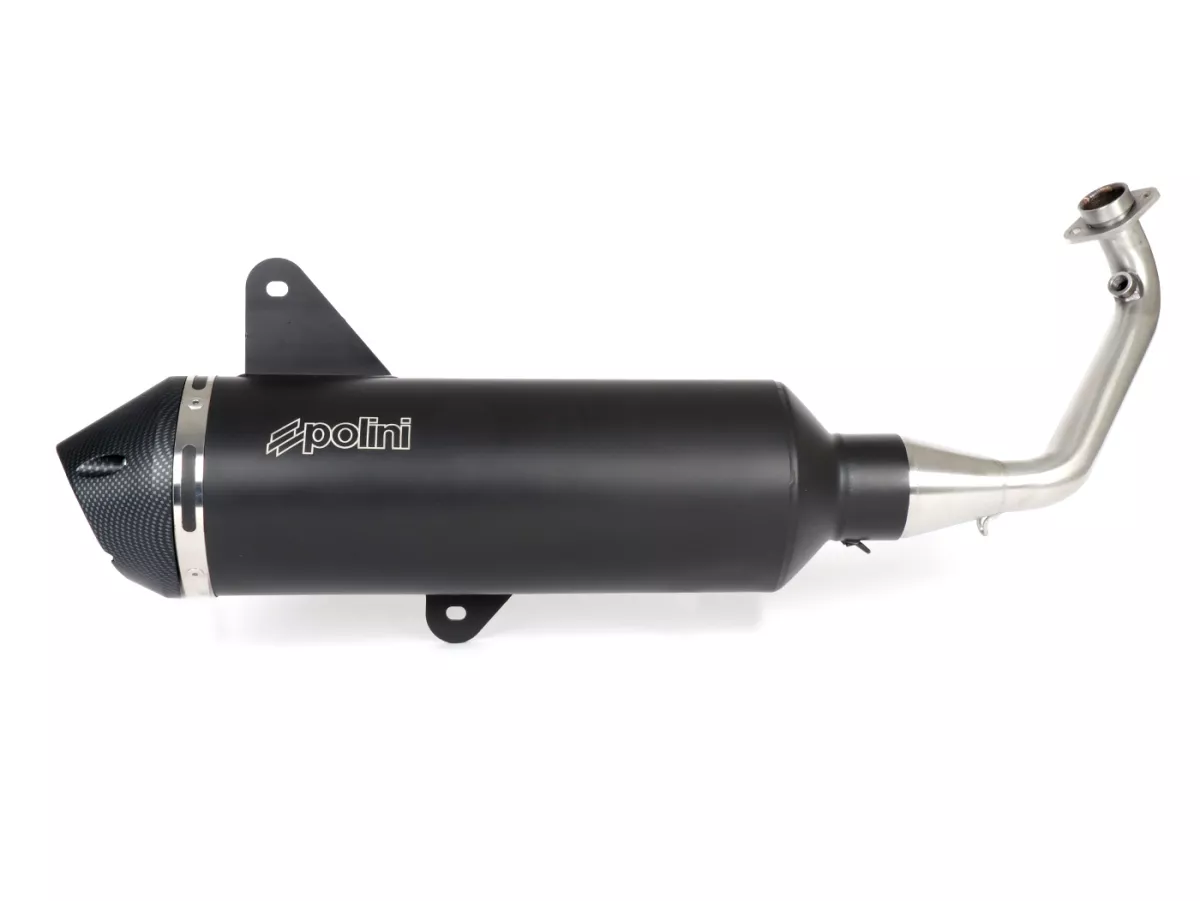 Avgassystem -POLINI- komplett system - Vespa GTS 300, GTS Super 300 (MD31M) - (Euro 5, 2021-) - aluminium (svart) - utan katalysator
