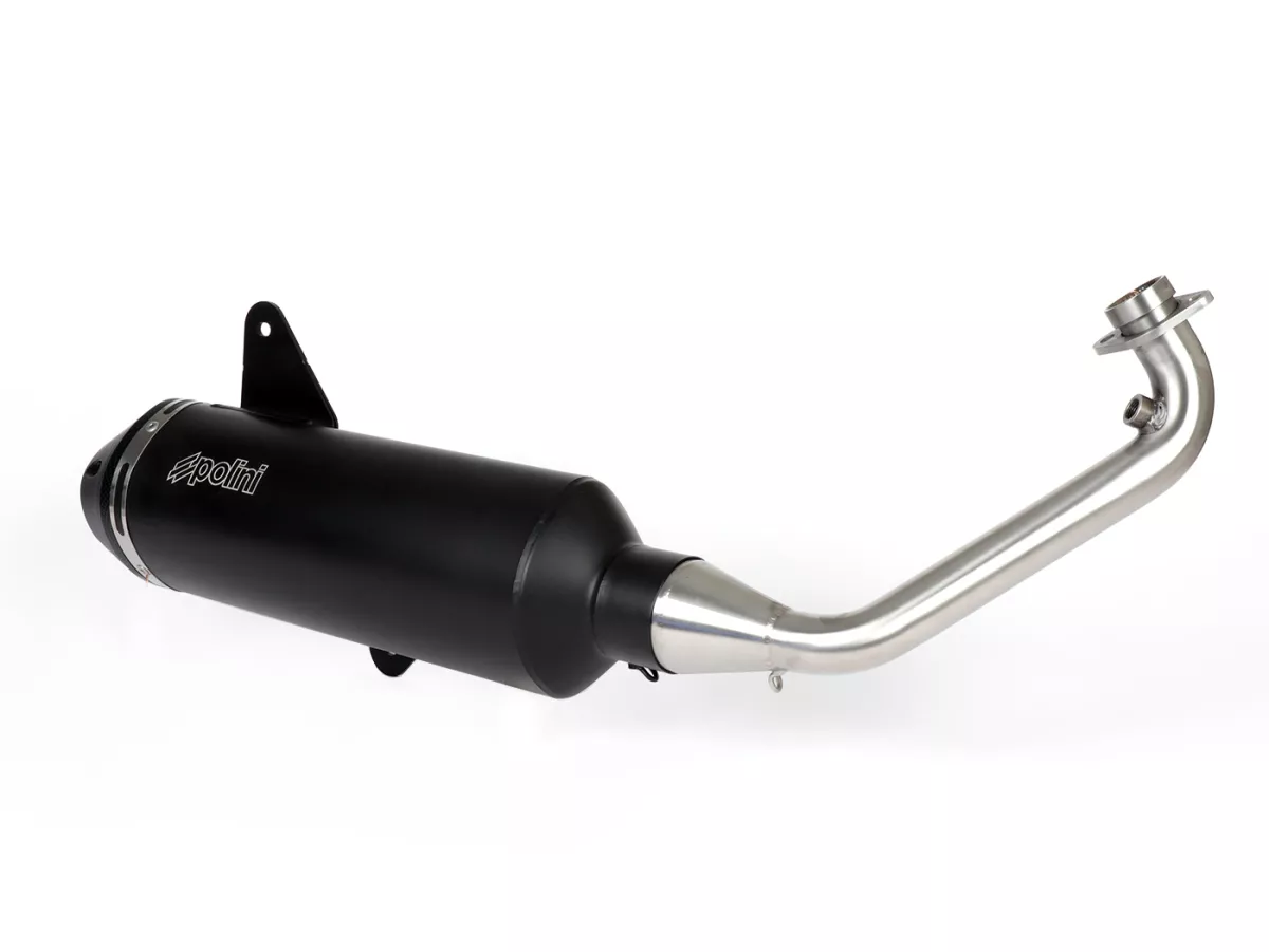 Avgassystem -POLINI- komplett system - Vespa GTS 300, GTS Super 300 (MD31M) - (Euro 5, 2021-) - aluminium (svart) - utan katalysator