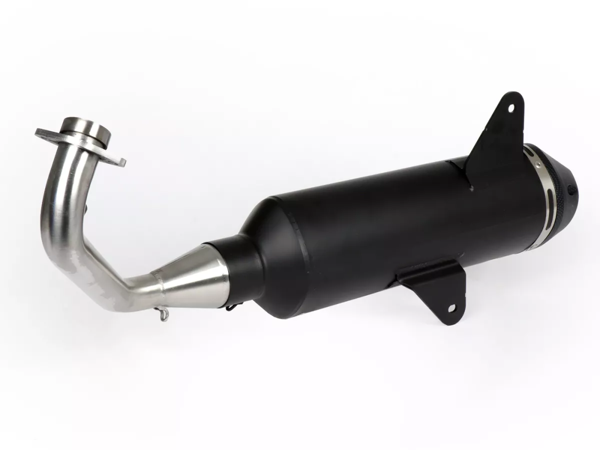 Avgassystem -POLINI- komplett system - Vespa GTS 300, GTS Super 300 (MD31M) - (Euro 5, 2021-) - aluminium (svart) - utan katalysator