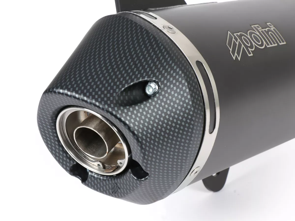 Avgassystem -POLINI- komplett system - Vespa GTS 300, GTS Super 300 (MD31M) - (Euro 5, 2021-) - aluminium (svart) - utan katalysator