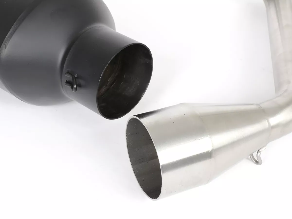 Avgassystem -POLINI- komplett system - Vespa GTS 300, GTS Super 300 (MD31M) - (Euro 5, 2021-) - aluminium (svart) - utan katalysator