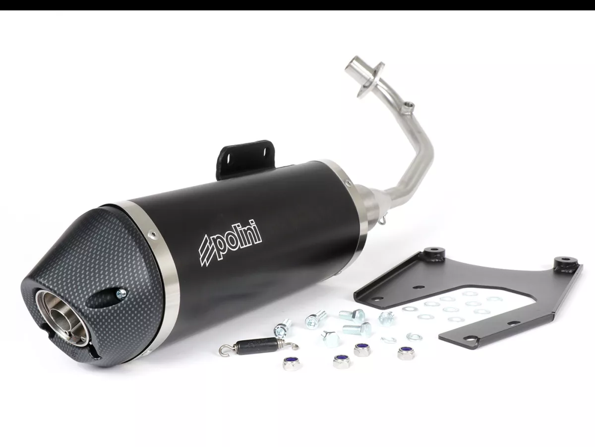Knalpot -POLINI- sistem lengkap - Vespa Sprint 125, Primavera 125 (MD11M) - (Euro 5, 2021-) - aluminium (hitam) - dihomologasi