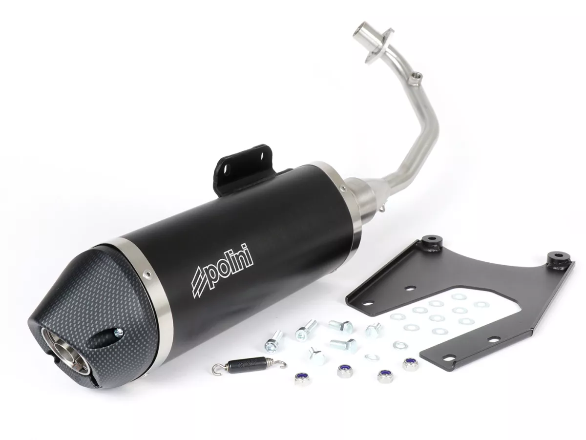 Knalpot -POLINI- sistem lengkap - Vespa Sprint 125, Primavera 125 (MD11M) - (Euro 5, 2021-) - aluminium (hitam) - dihomologasi