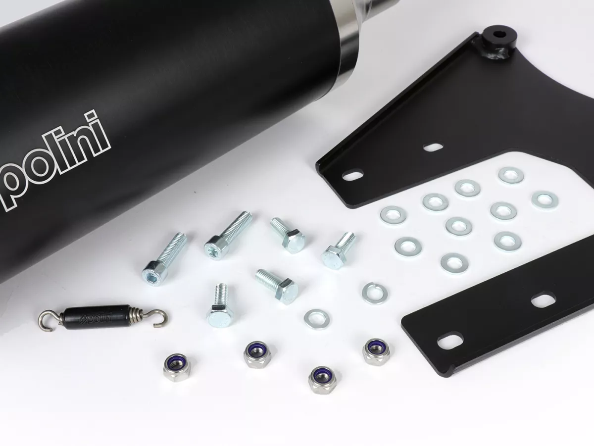 Knalpot -POLINI- sistem lengkap - Vespa Sprint 125, Primavera 125 (MD11M) - (Euro 5, 2021-) - aluminium (hitam) - dihomologasi