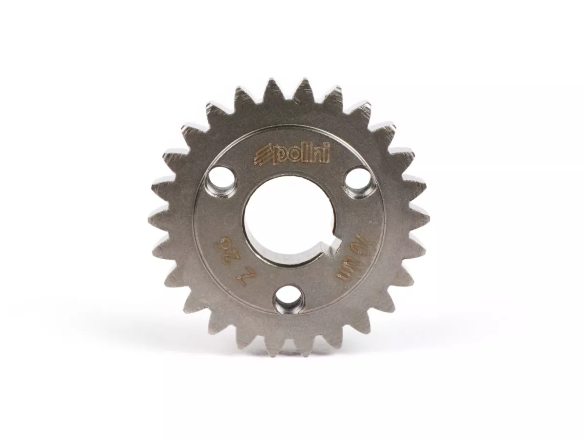 Pignone primario -POLINI 3.00->2.88- Vespa V50, PV125, ET3, PK50, PK80, PK125 - 26 denti (dentatura diritta)