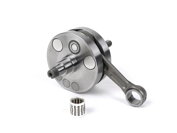 Crankshaft -POLINI RACING (for reed valve intake) full circle, stroke 52.8mm, conrod 102mm- conversion crankshaft Vespa PK50 XL/XL2 to 125cc (Ø=20mm cone)