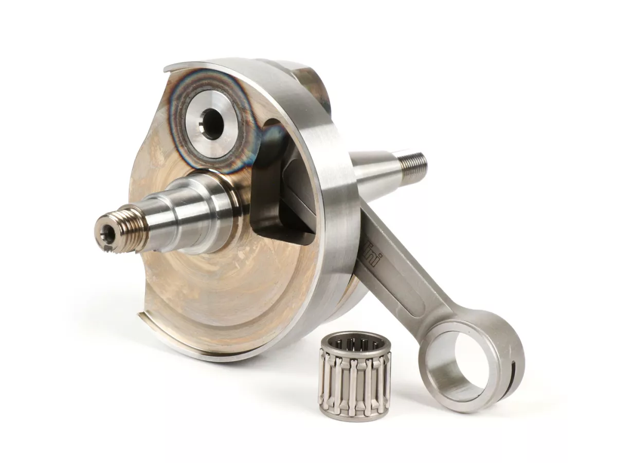 Poros engkol -POLINI (katup putar) langkah 51mm, batang penghubung 97mm- Poros konversi Vespa PK50 XL/XL2 ke 125cc (kerucut Ø 20mm)
