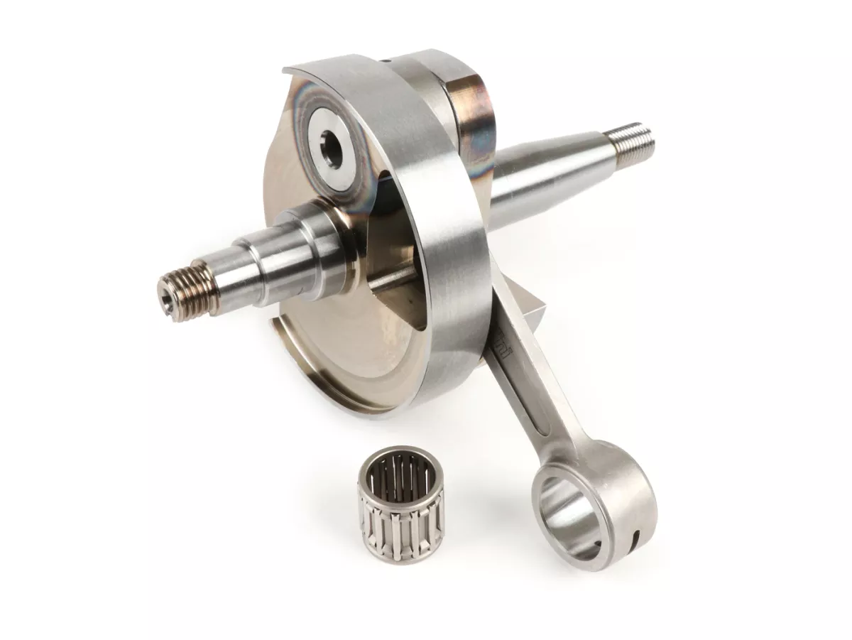 Poros engkol -POLINI (katup putar) langkah 51mm, batang penghubung 97mm- Poros konversi Vespa PK50 XL/XL2 ke 125cc (kerucut Ø 20mm)