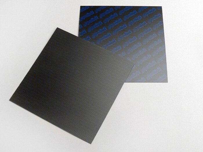 Materiale della piastra della membrana -POLINI- 110x110mm Carbonio - 0,30mm