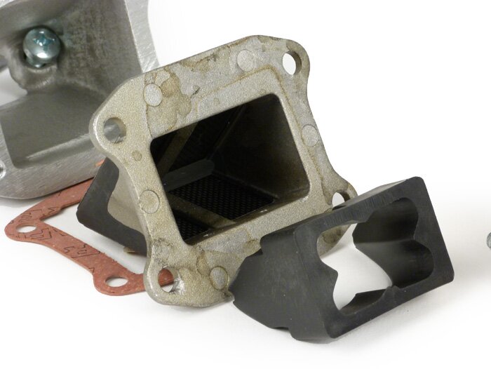 Intake manifold - Intake manifold diafragma -Diafragma 3-lubang POLINI - Vespa PK XL - AW = Ø34mm (karburator Ø28-30mm - PHBH, VHSH, PWK28, TMX30, Smartcarb 26-28)