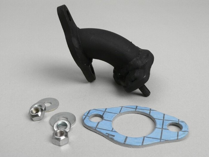 Colector de escape -SITO con manguito de mariposa (desmontable)- para escape estándar - Vespa Smallframe V50, PK50/PK80 S, PK50/PK80 XL, PK50 XL2, PK50 HP, PK50 FL, PK 50 automatic - acero - perno de escape M6/52mm, brida de cilindro Ø8mm/52mm